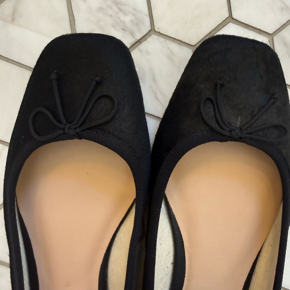 J CREW QUINN BALLET FLATS IN CALF HAIR